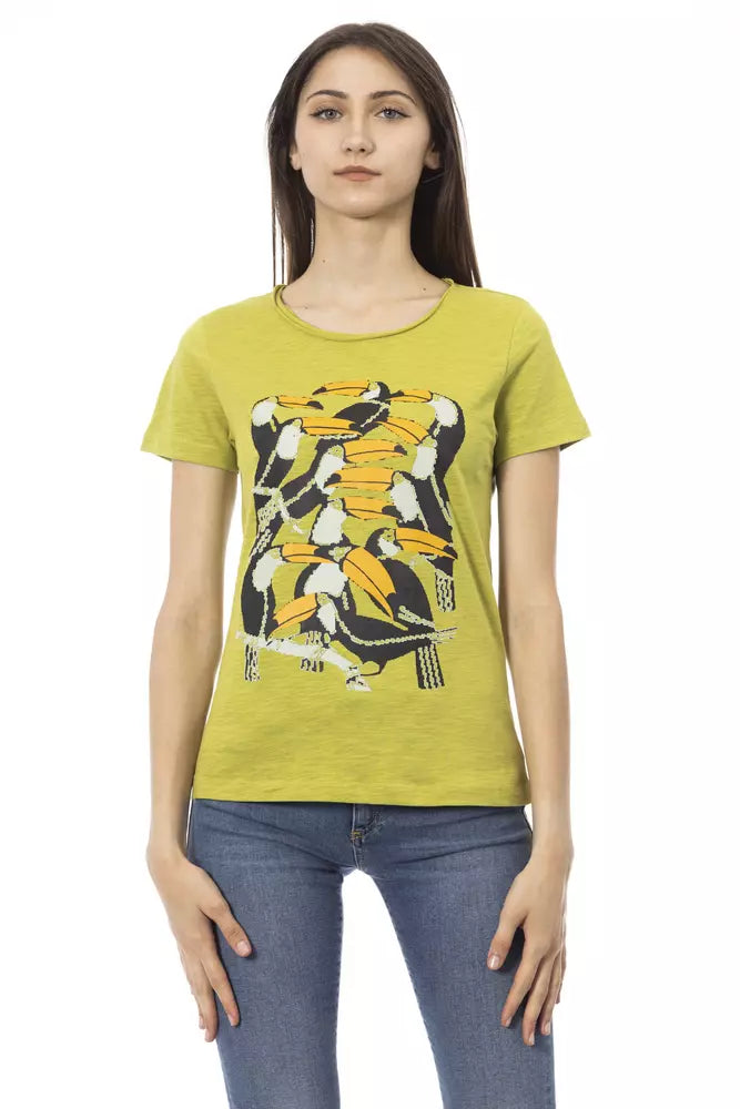 Trussardi Action Grünes Baumwoll-T-Shirt für Damen