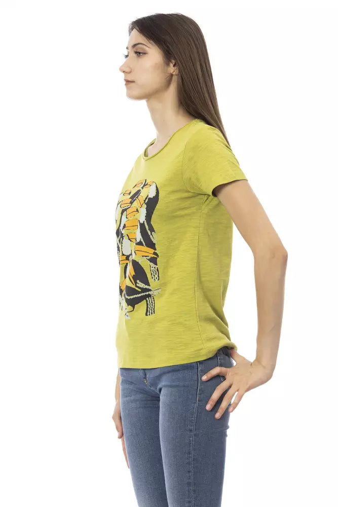 Trussardi Action Grünes Baumwoll-T-Shirt für Damen