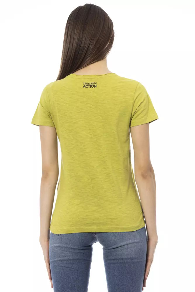 Trussardi Action Grünes Baumwoll-T-Shirt für Damen