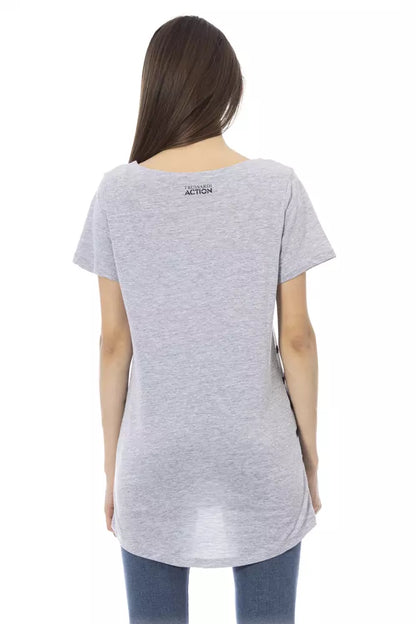 Trussardi Action Graues Baumwolltop für Damen