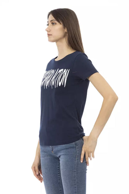 Trussardi Action Blaues Baumwoll-T-Shirt für Damen