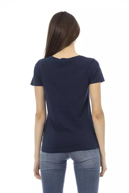 Trussardi Action Blaues Baumwoll-T-Shirt für Damen