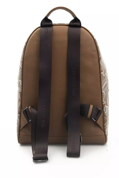 Cerruti 1881 Brauner Lederrucksack für Herren