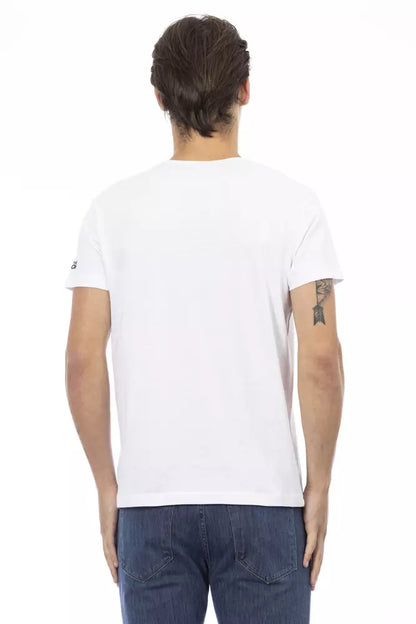 Trussardi Action Elegantes V-Ausschnitt-T-Shirt mit schickem Frontprint