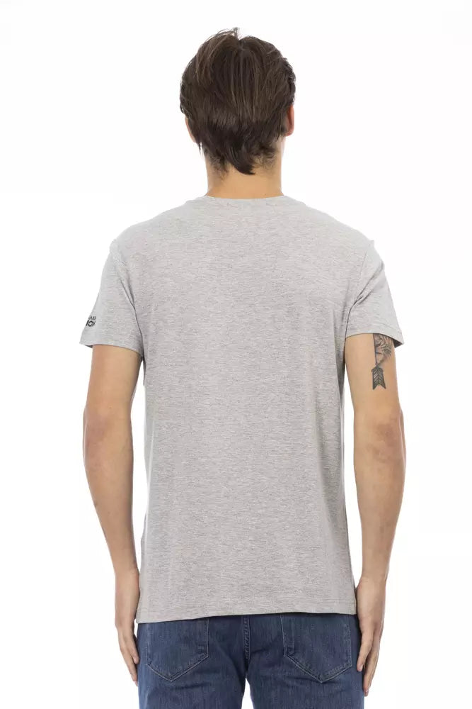 Trussardi Action Gray Cotton Men T-Shirt