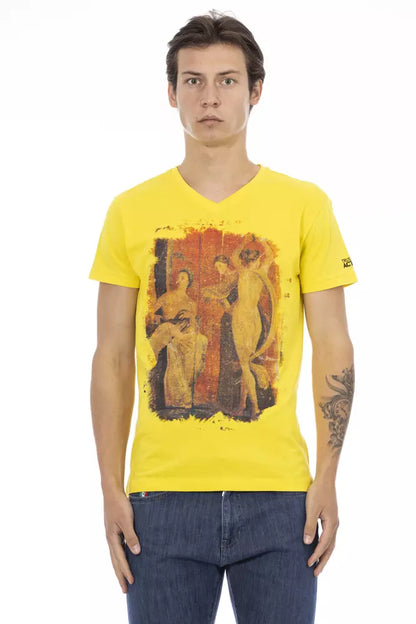 Trussardi Action Yellow Cotton Men T-Shirt