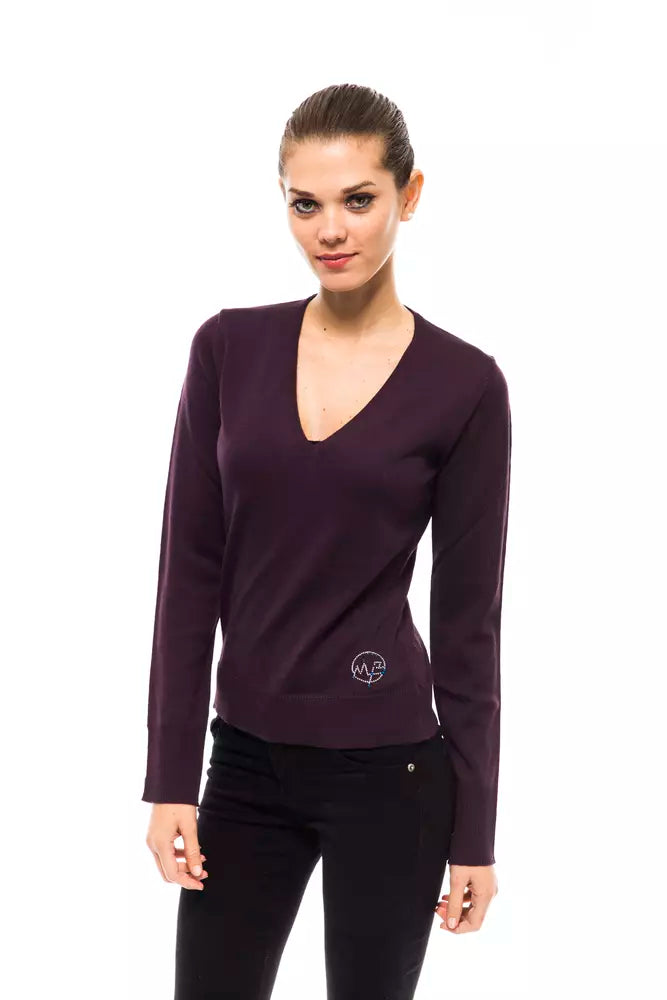 Montana Blu Lila Wollpullover für Damen