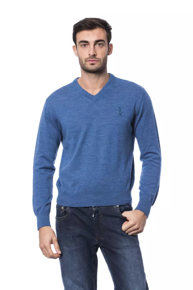 Maglione in lana merino blu