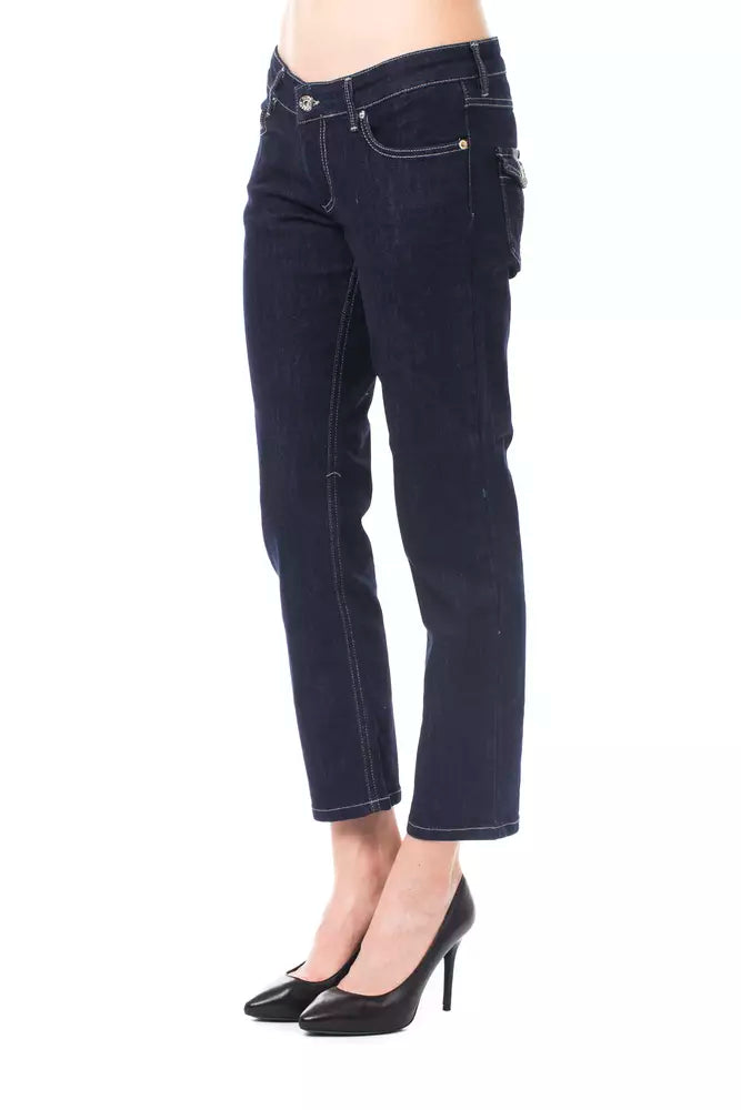 Ungaro Fever Blue Cotton Women Capri Jeans