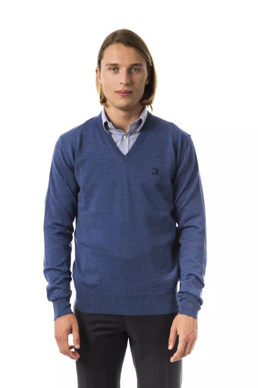 Maglione in lana merino blu