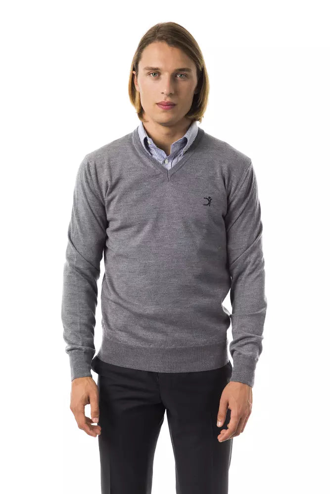 Maglione in lana merino grigia