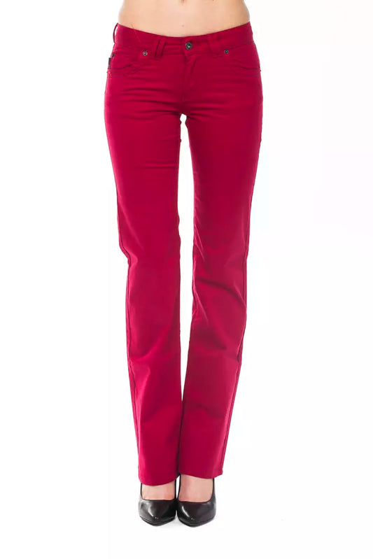 Jeans e pantaloni in cotone rosso