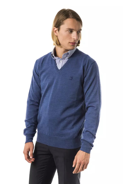 Maglione in lana merino blu