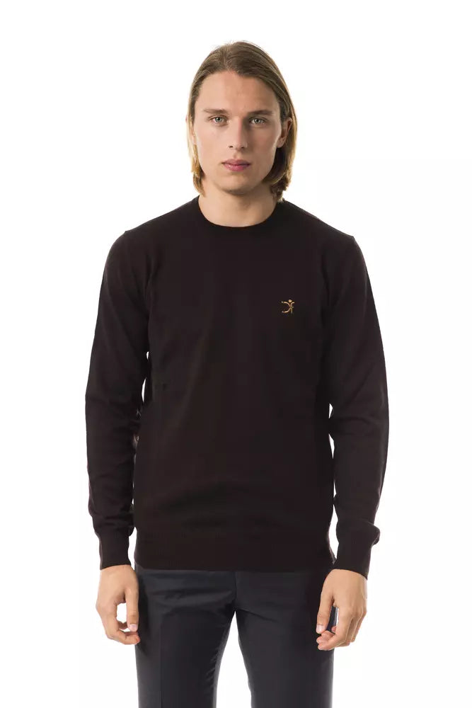 Uominitaliani Brown Merino Wool Men Sweater