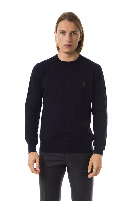 Blauer Pullover aus Merinowolle