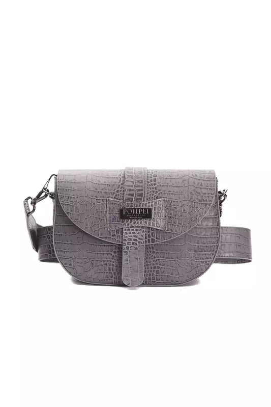 Sac bandoulière en cuir gris