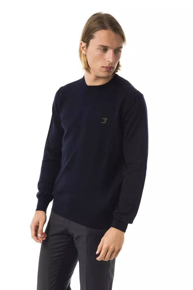 Blauer Pullover aus Merinowolle