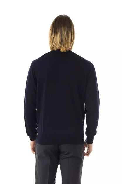 Blauer Pullover aus Merinowolle