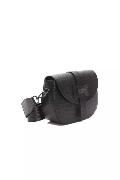 Pompei Donatella Black Leather Women Crossbody