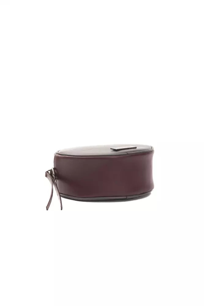 Sac bandoulière en cuir bordeaux