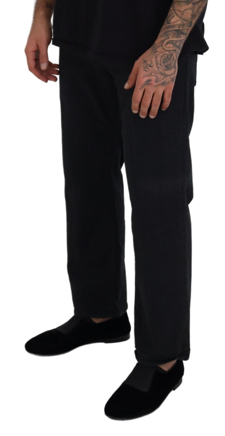 John Galliano Elegant Black Mainline Cotton Jeans