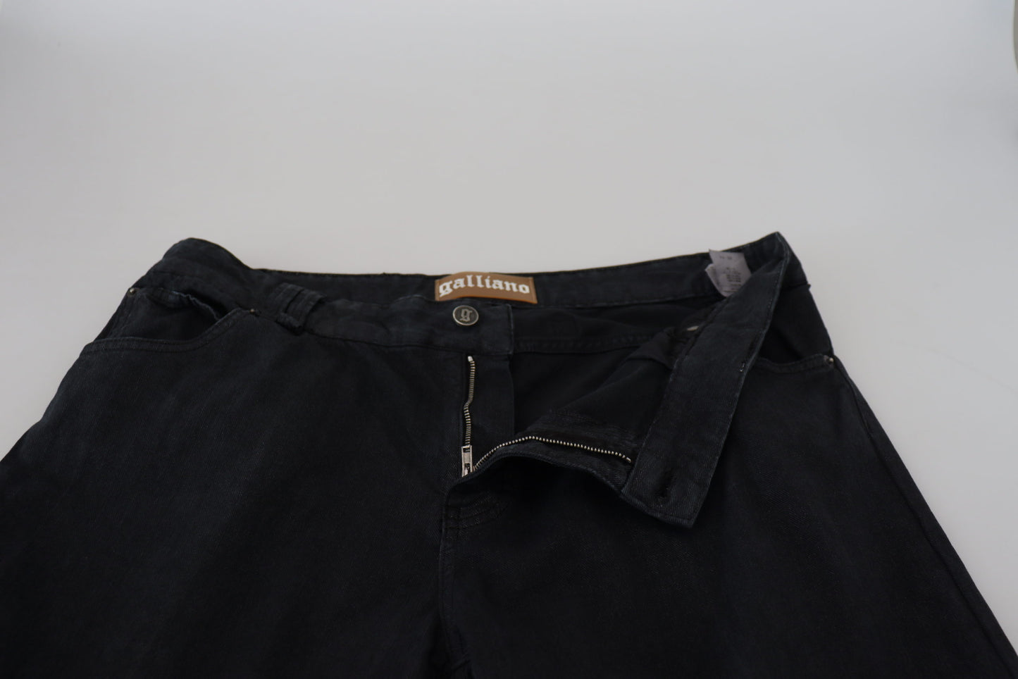 John Galliano Elegante schwarze Mainline-Baumwolljeans