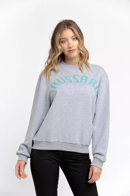 Trussardi Grauer Baumwollpullover für Damen