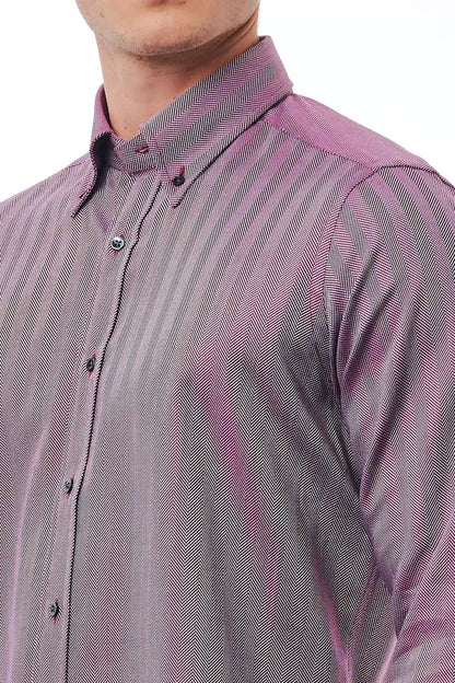 Camicia in cotone bordeaux