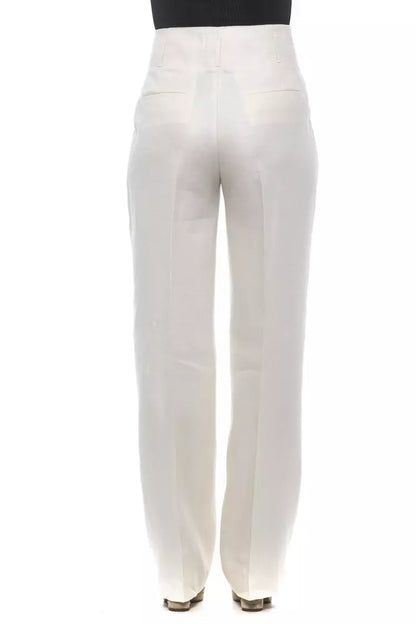 Peserico Elegante Palazzo-Hose aus Flachs mit hoher Taille