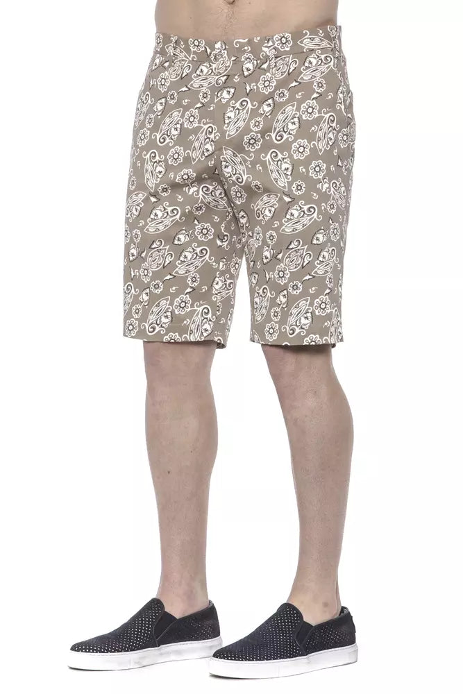 Beigefarbene Baumwollshorts