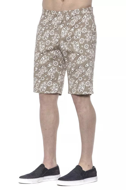 Beigefarbene Baumwollshorts