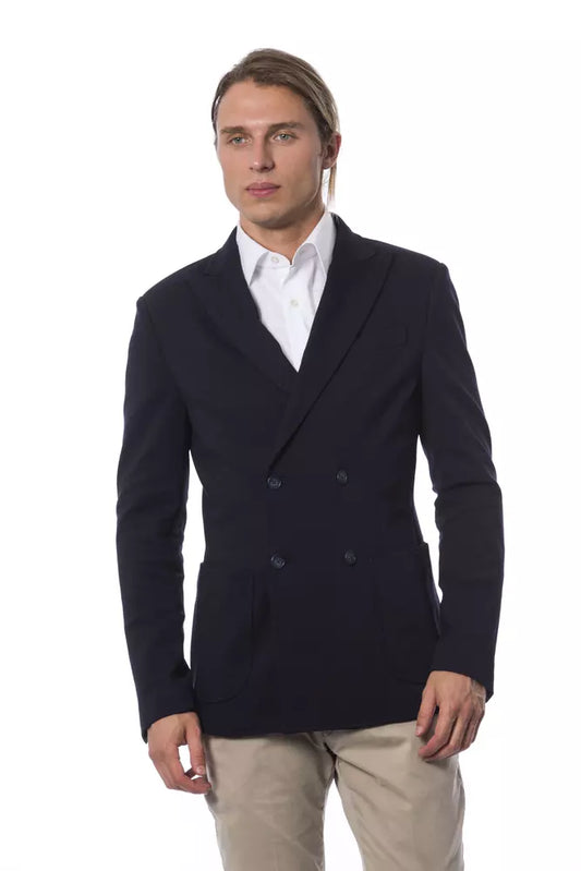 Blauer Viskose-Blazer