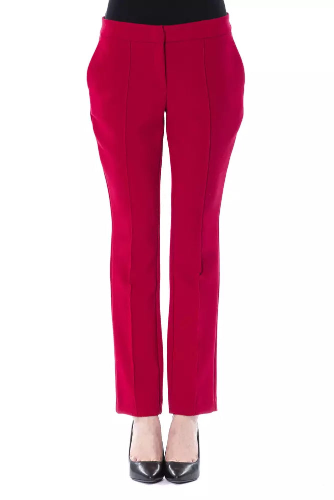 Jeans et pantalons en polyester fuchsia