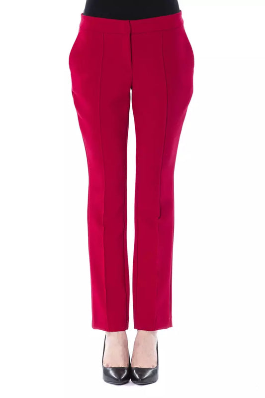 Jeans et pantalons en polyester fuchsia