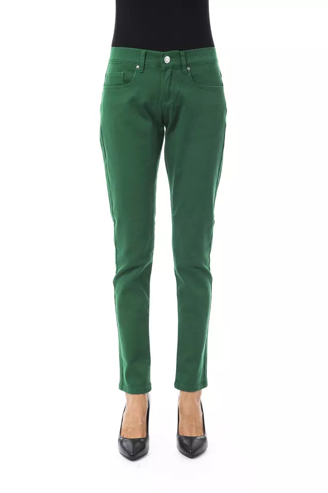 Jeans e pantaloni in cotone verde