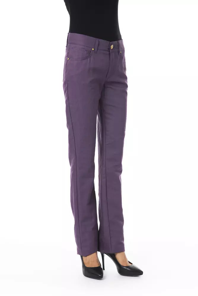 Jeans e pantaloni in cotone viola