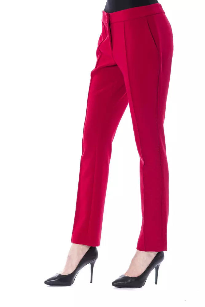 Jeans et pantalons en polyester fuchsia