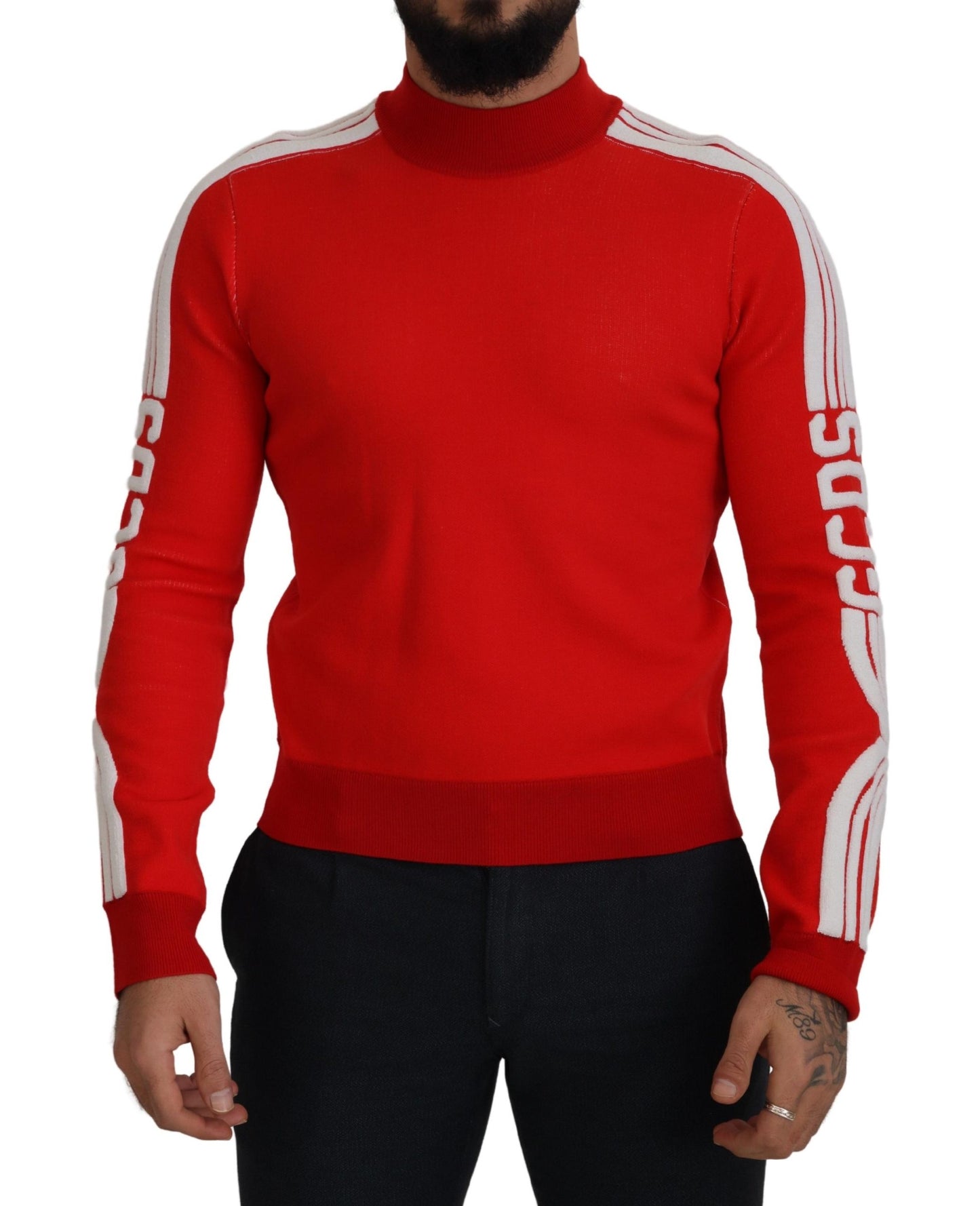 GCDS Eleganter roter Pullover für Herren