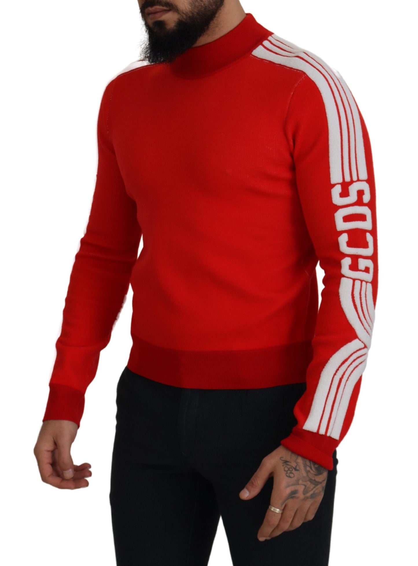 GCDS Eleganter roter Pullover für Herren