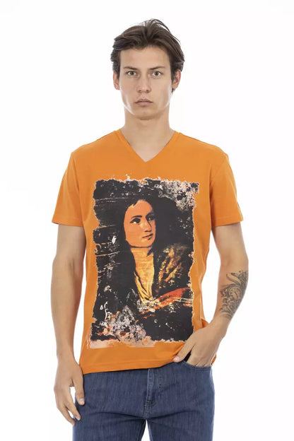 Orangefarbenes Baumwoll-T-Shirt