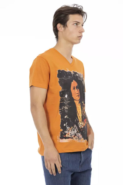 Orangefarbenes Baumwoll-T-Shirt