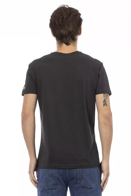 Trussardi Action Schwarzes Baumwoll-T-Shirt für Herren