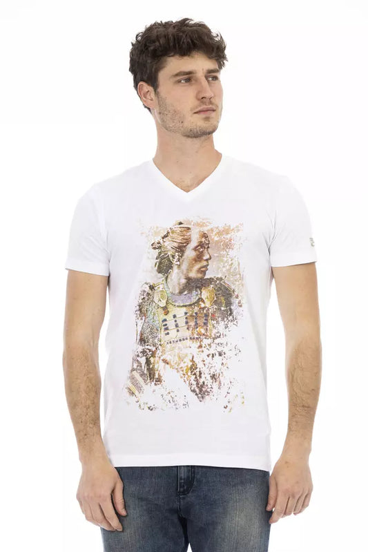 Trussardi Action – Elegantes Kurzarm-T-Shirt mit V-Ausschnitt