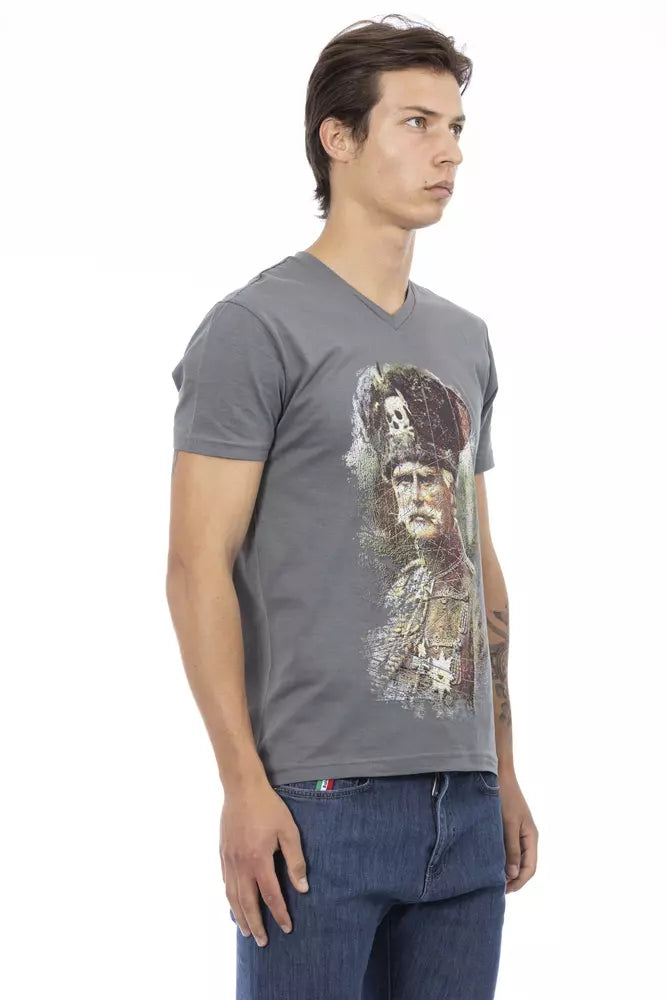 Trussardi Action Gray Cotton Mens TShirt