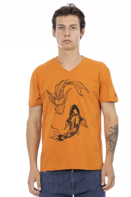 Orangefarbenes Baumwoll-T-Shirt