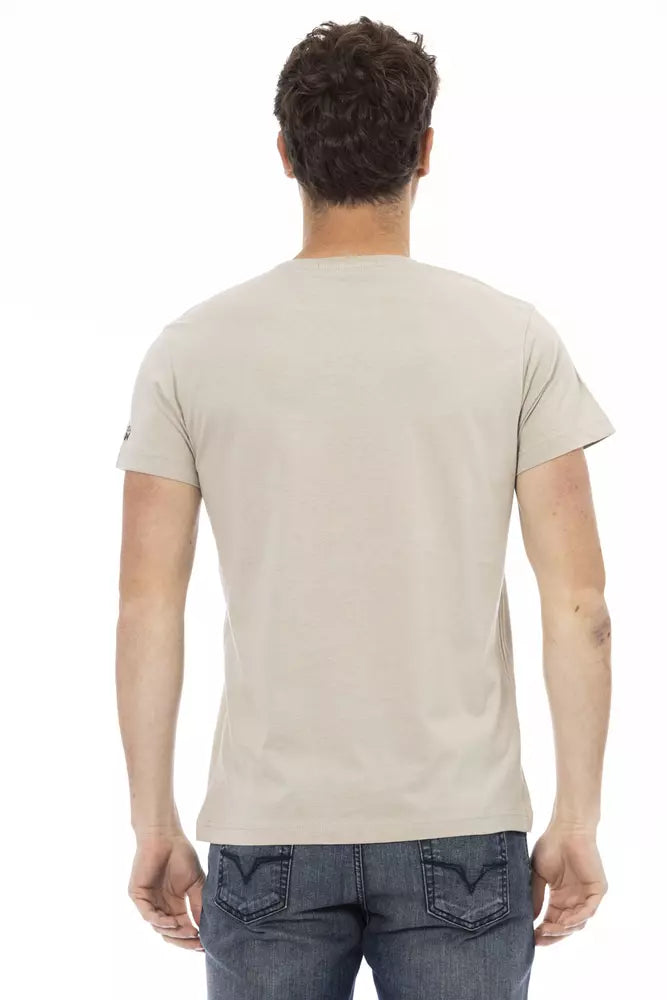 Trussardi Action Beige Cotton Men T-Shirt