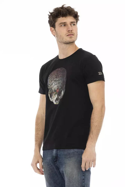 Trussardi Action Schwarzes Baumwoll-T-Shirt für Herren