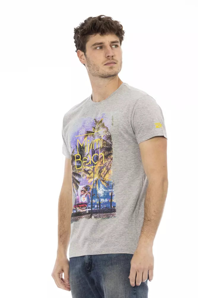 Trussardi Action Graues Baumwoll-T-Shirt für Herren