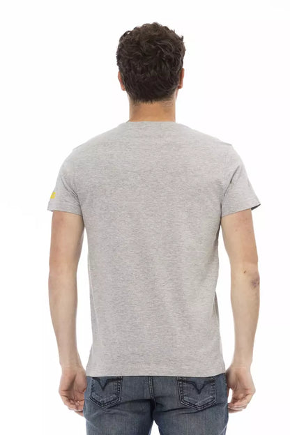 Trussardi Action Graues Baumwoll-T-Shirt für Herren