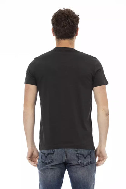 Trussardi Action Schwarzes Baumwoll-T-Shirt für Herren